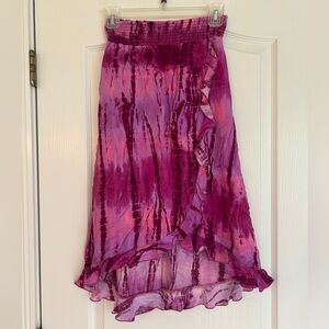 Girls Justice tie die ruffle skirt
